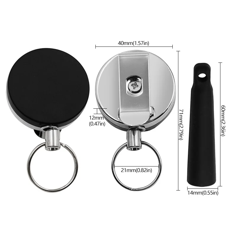 Llavero retráctil de alta resistencia para acampada, 1 piezas, carrete, lápices de carpintero, cuerda antipérdida, llavero, Clip para cinturón