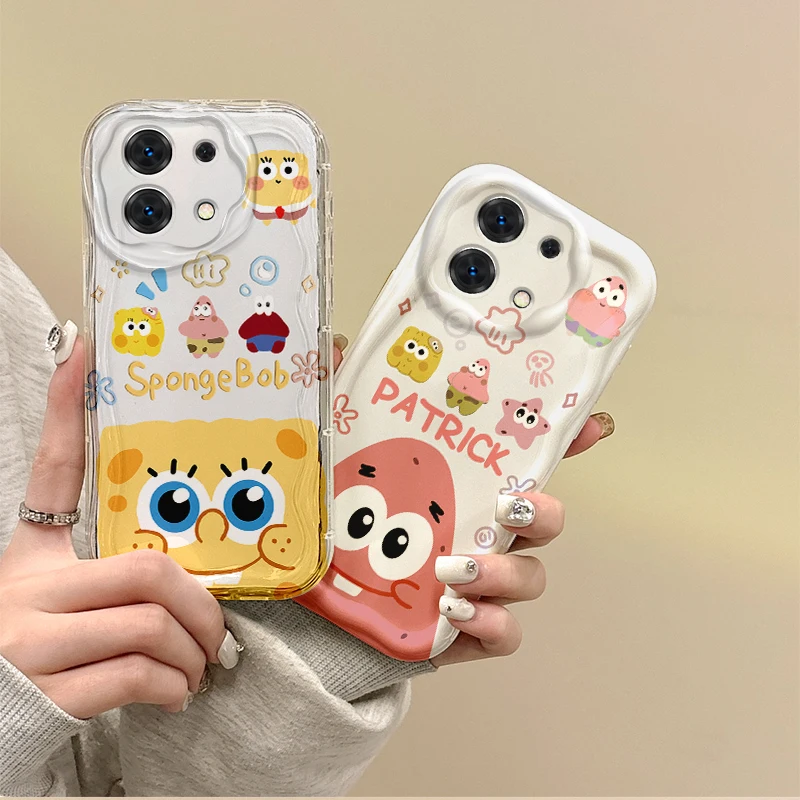 

S-SpongeBobs Cartoon TPU Phone Case for Redmi Note 13 12 11 ProPlus 10 9 Pro 14C 13C 12C 11S 10A K70 Shockproof Protective Cover