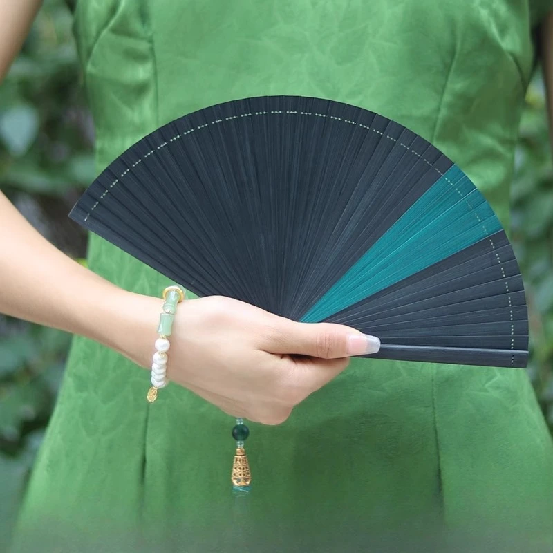 All-bamboo Folding Fan With Carved Patterns Mini Folding Fan Small Size Portable Suitable For Chinese-style Ancient-style Dance
