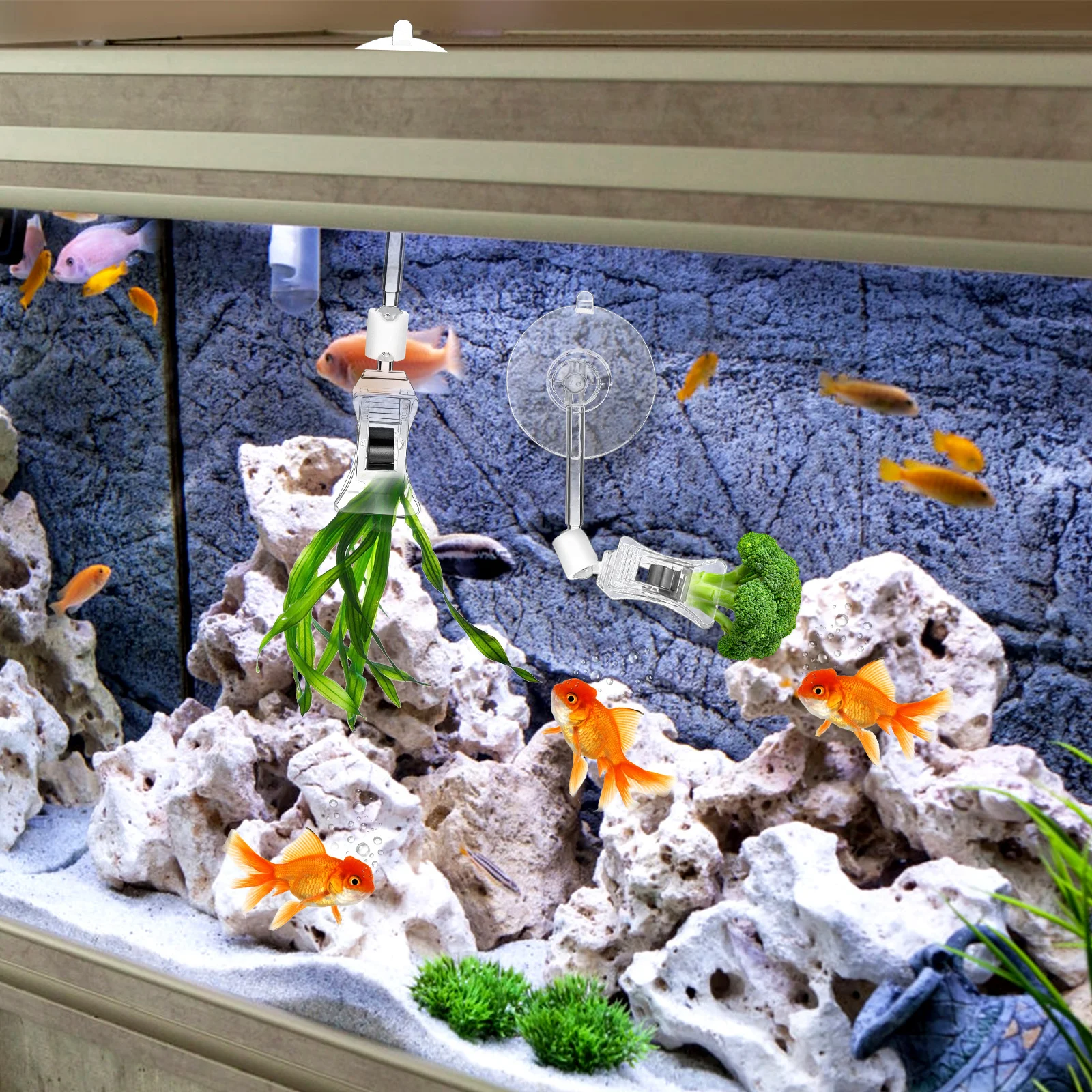 

3Pcs Aquarium Suction Cups Clips with Strong Hold for Fish Tank Accessories Adjustable Angle for Tubes Heaters Filters Veggie