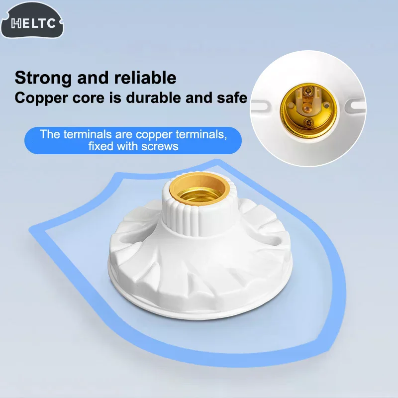 Flame Retardant E27 Lamp Holder Socket Ceiling Mounted Bakelite Porcelain BaseScrew Edison Bulb Socket For Home Project Use T3Y4