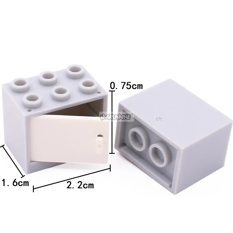 Marumine Brick Mini Furniture Parts 2x3x2 Drawer Box Building Block Accessories Are Compatible with 92410 4533 4536 Toy Models