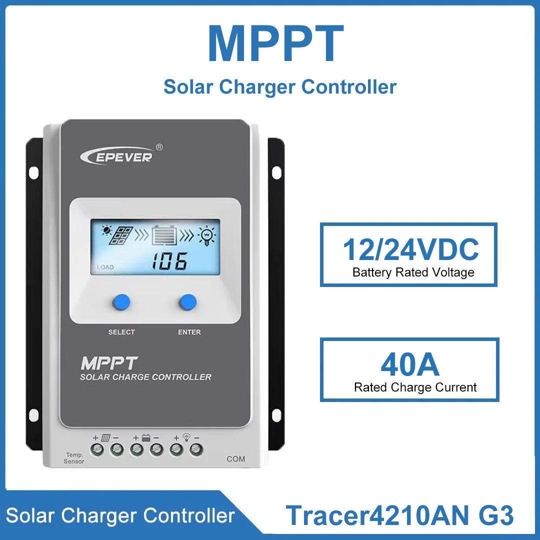 EPEVER Tracer4210AN G3 40A MPPT Solar Charge Controller 12V 24V With Self-activation Function Of Lithium Batteries