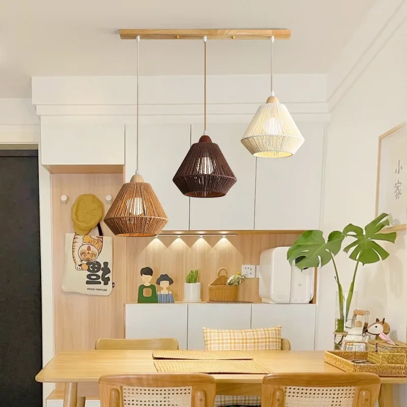 Ghjuyiumol restaurante lâmpada proteção para os olhos luz pingente japonês wabi sabi estilo homestay bar lâmpada de mesa moderno e minimalista madeira l