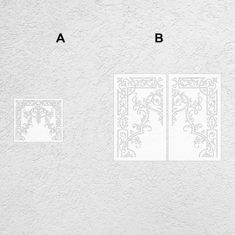 50cm - 90cm Stencil Wall Customize For Plaster Template Victorian Rococo Curling Vines Floral Retro Baroque Vintage Table S669