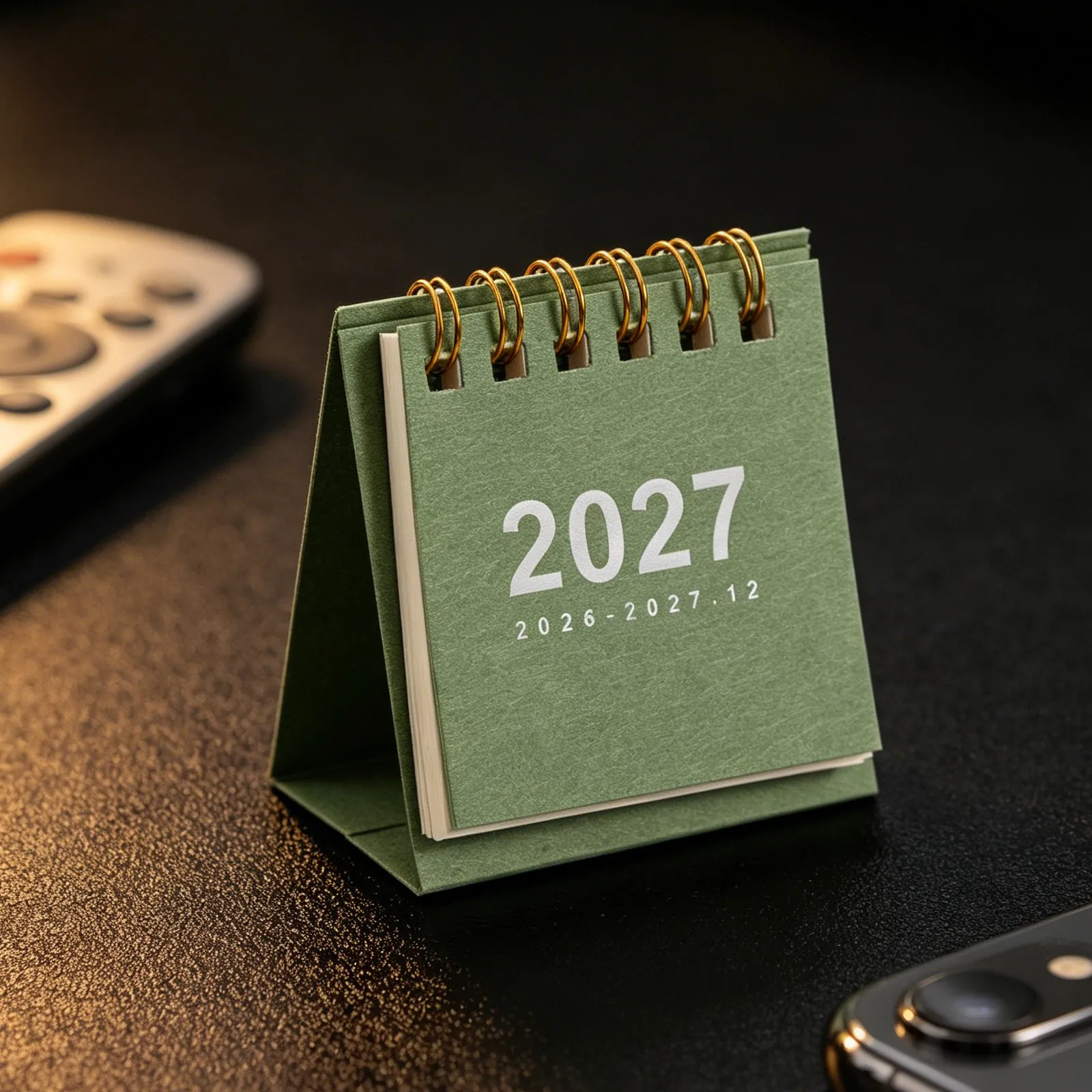 Mini Desk Calendar 2027 Tiny 2026-2027.12 Spiral Bound Portable Standing Planner Space-Saving Academic Organizer Calendar