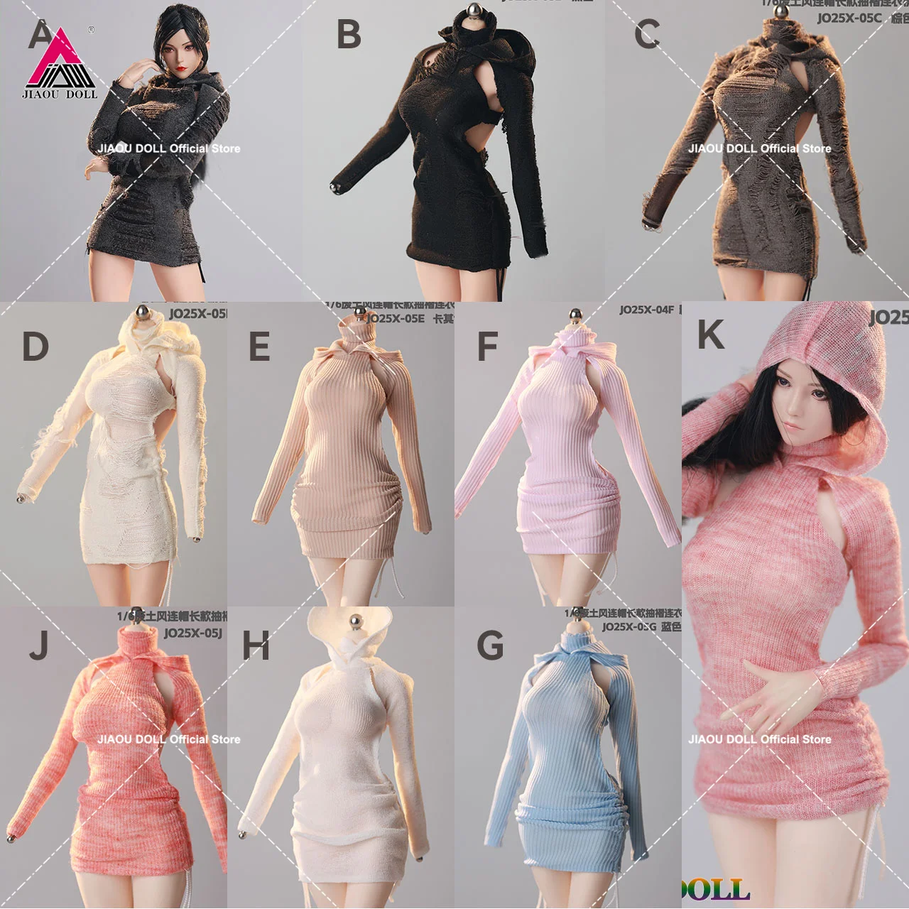 

JO25X-05 1/6 Hooded Long Pleated Dress Post-apocalyptic style Clothes Model Fit 12'' Female Soldier Action Figure Body ﻿Dolls