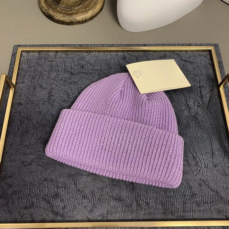 韓国風ファッションストリートウェア刺繍ビーニー - ユニセックスレターニットハット、暖かいイヤーマフ＆カジュアル防寒帽子