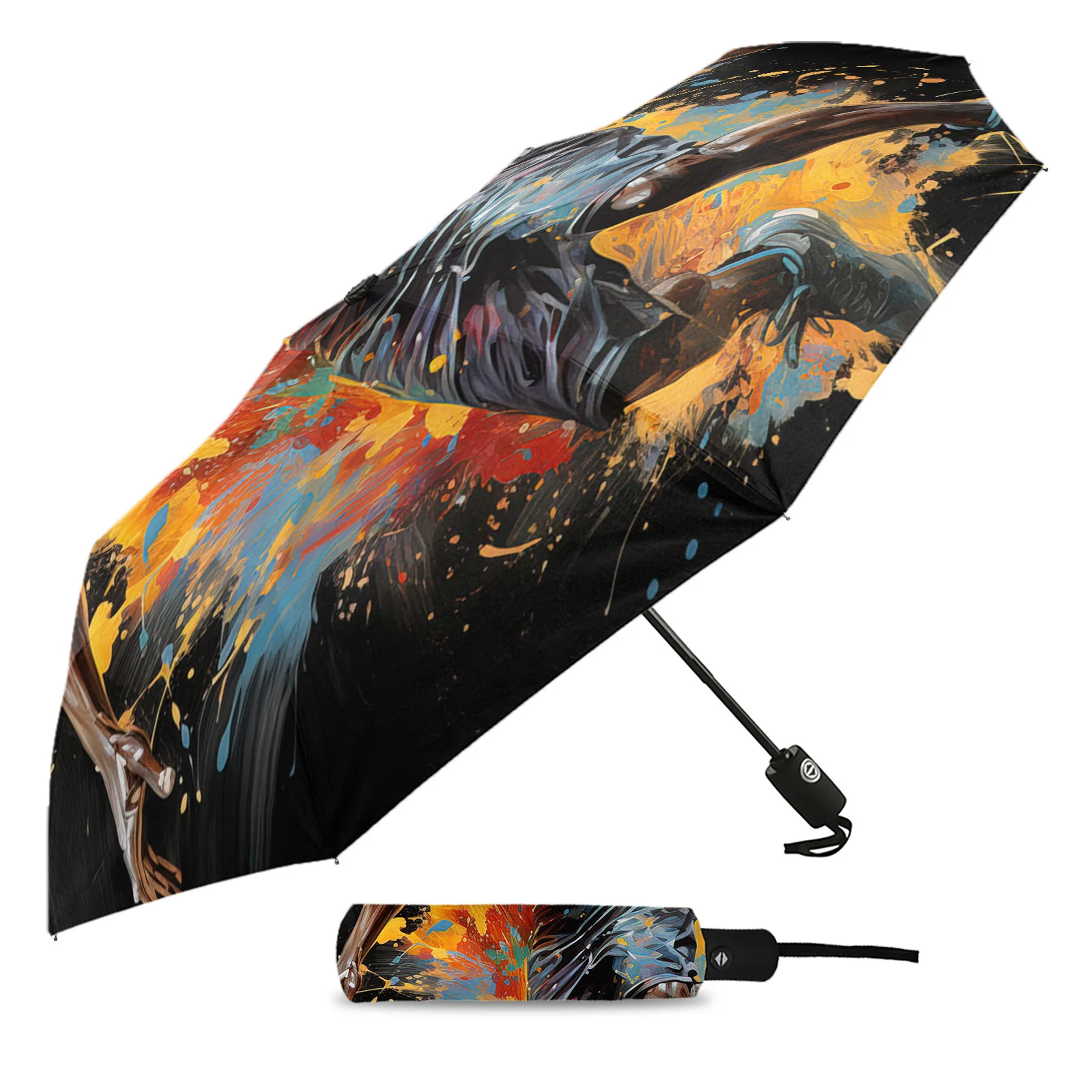 Sports Style Athlete Basketball Automatic Umbrella Travel Folding Umbrella Portable Parasol Windproof Umbrellas