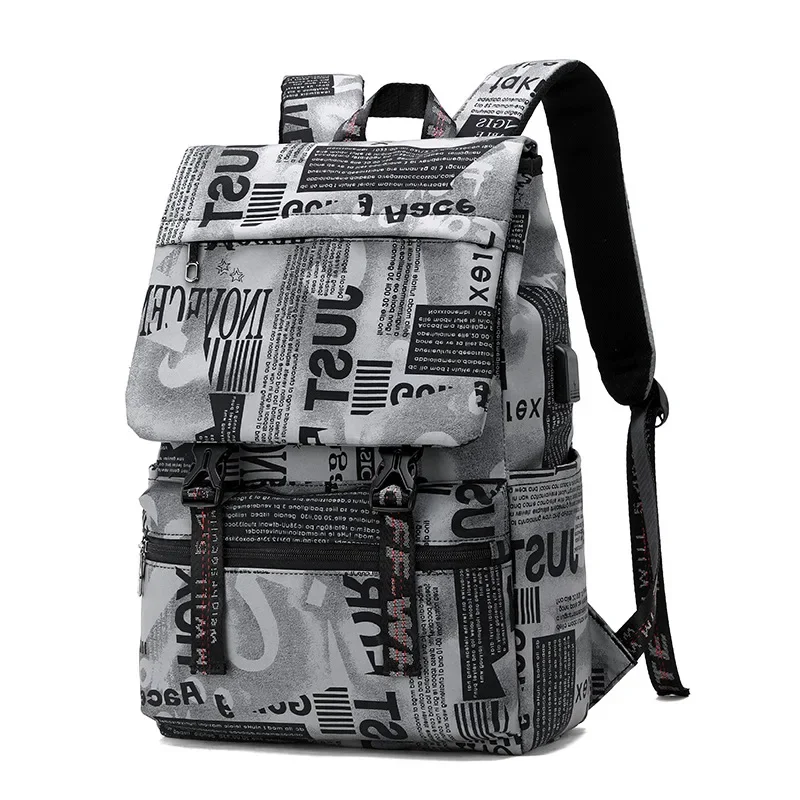 Men's Backpack Imitation Camouflage College Backpack Adolescent Fashion Leisure Large Capacity Aesthetic Backpack Schoolbags USB