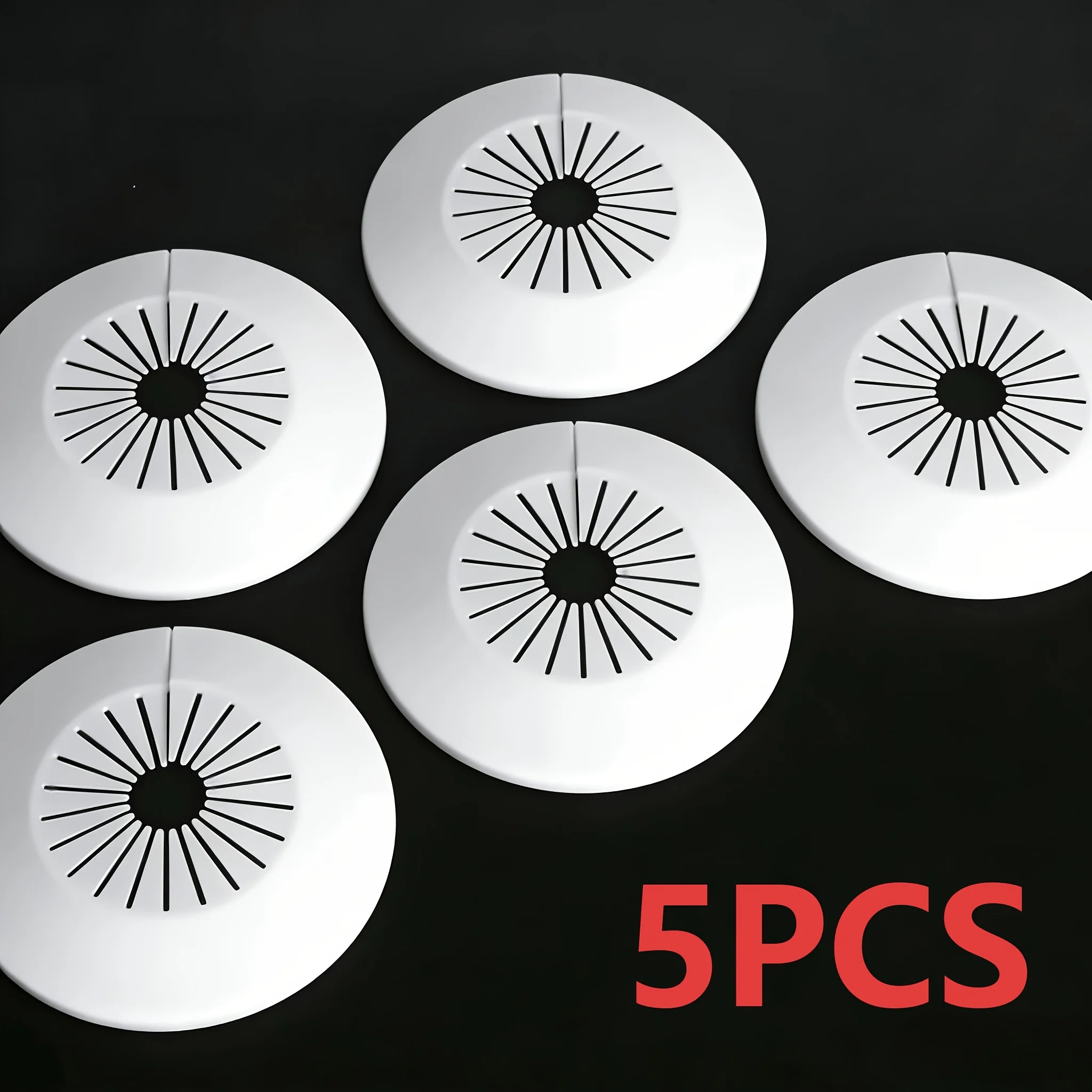 5Pcs Wall Hole Decorative Cover Pipe Shield Cap Waterproof Air Conditioner Hole Repair Cover Conceal Plumbing Pipeline Gap Seali