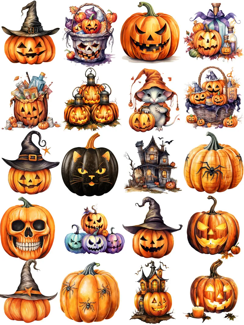 Halloween Pumpkin Stickers Crafts And Scrapbooking stickers kids toys book Decorative sticker DIY Stationery