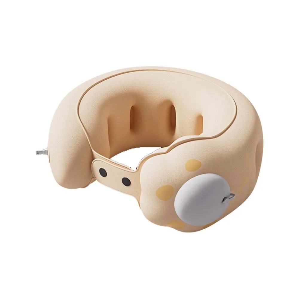 Compact Adjustable Firmness Inflatable Neck Pillow Soft Portable Travel Neck Pillow Comfortable Press Type U Shaped Neck Pad Car