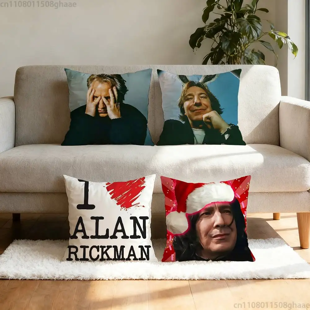 

Alan Rickman Funny Pillow Case Square Double-Sided Printing Short Plush Sofa Cushion Cover Bedroom Bedside Pillow