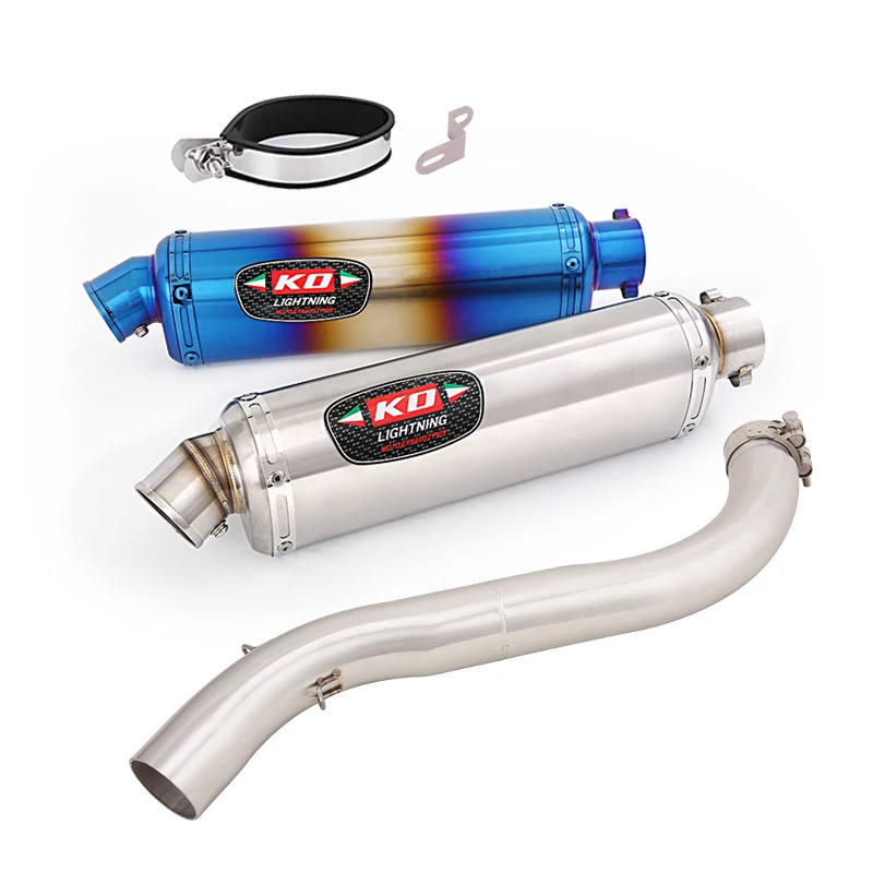 

Motorcycle Exhaust Tail Mid Link Pipe Muffler For VOGE DS525X 2023-2024 With DB Killer Stainless Steel Slip On Black/Blue