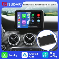 ISUDAR Wireless Carplay Decoder for Mercedes Benz NTG5.0 C GLC CLA GLA Class W205 2015-2018 Support Android Auto google voice