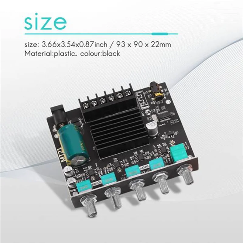 

A10R 2 Piece ZK-MT21 2.1 Channel Bluetooth 5.0 Subwoofer Amplifier Board Black Plastic Audio Stereo Amplifier Board Bass AMP AUX
