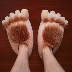 New creative cartoon monster feet plush cotton slippers female winter couple warm cotton shoes personalized indoor home shoes