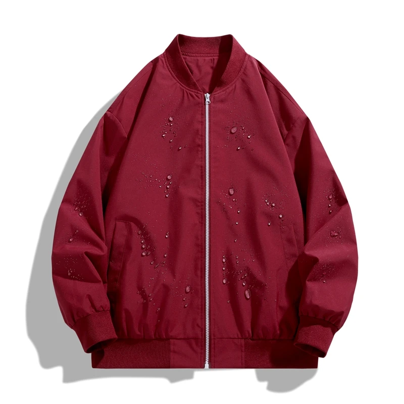 

2025 New Men New Spring Fashion Casual Jacket Solid Stand Collar Overcoat Male Waterproof Windproof Motorcycle Baseball Jackets
