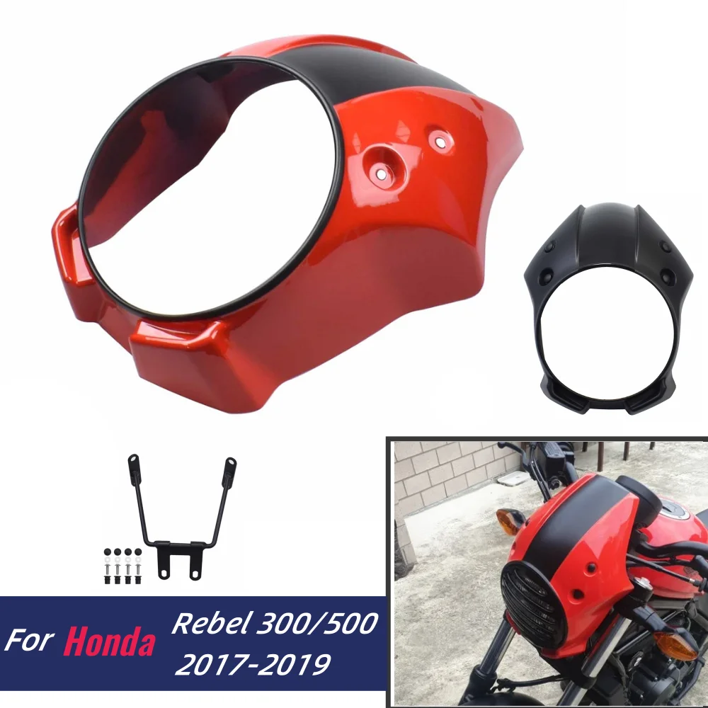 

CMX500 CMX300 Headlight Fairing Cowl Mask For Honda Rebel CMX 300 500 2017 2018 2019 Motorcycle Front Windscreen Cover Protector