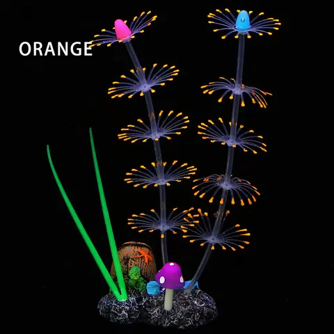 सिमुलेशन जलीय पौधे फ्लोरोसेंट सिलिकॉन पानी घास मछली टैंक लैंडस्केप एक्वेरियम सजावट कोरल लैंडस्केपिंग घर सजावट 10 best sales मछली टैंक के पौधे - №9