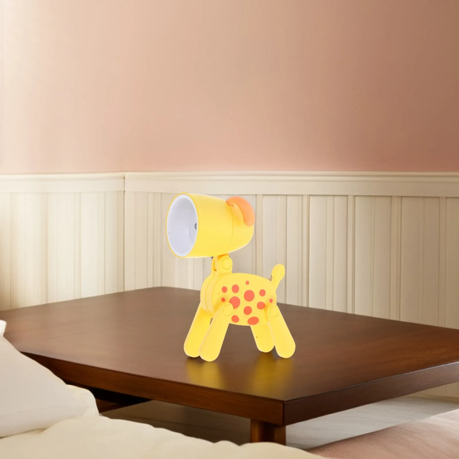 LED Mini Night Light Dog Shaped Foldable Desk Lamp Adjustable Head Animal Table Lamp for Room Nursery Bedside Light