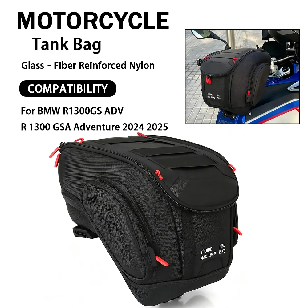 Motorcycle Quick Lock Tank Bag 12L Luggage Waterproof Backpack Kit For B-mw R1300GS ADV R 1300 GSA Adventure 2024 2025