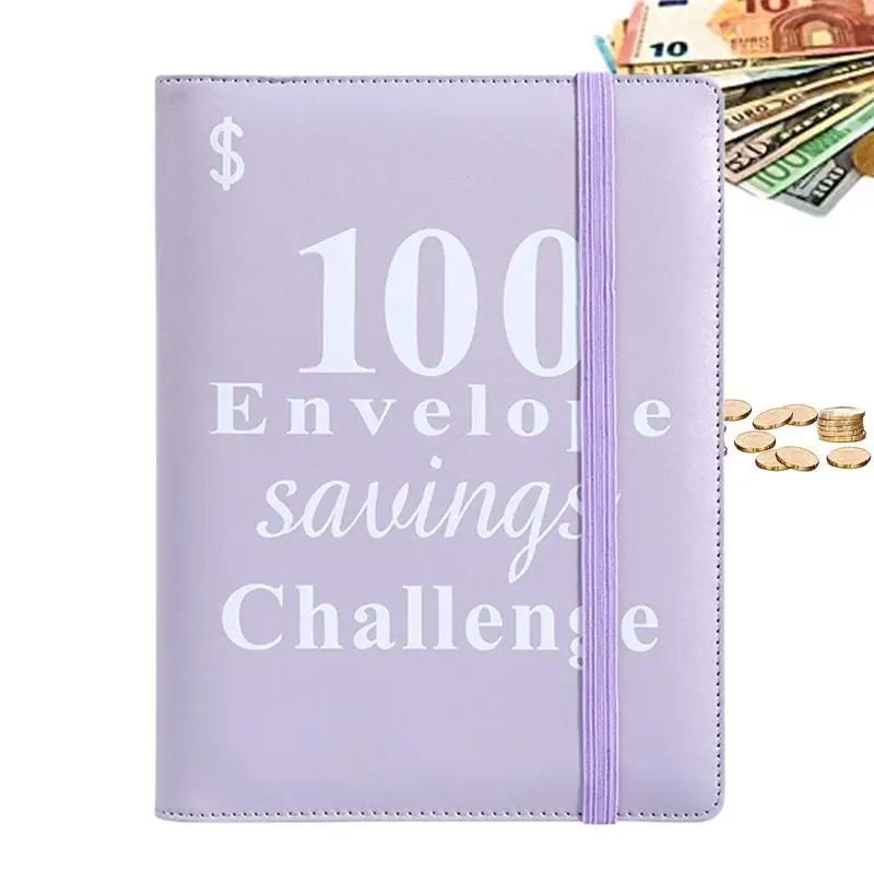 Savings Challenges Book Binder Money Saving A5 5050 Dollars Binder Cash Saving Binder Vacation Fund Portable Money Organizer For