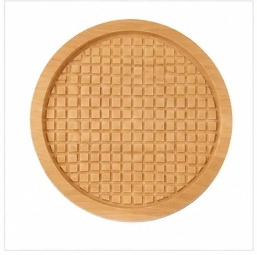 6Pcs Round Mosaic Bamboo Coasters for Crafts Grooved Base Reusable Coffee Coasters Farmhouse Table Decor Indoor Plant Saucers