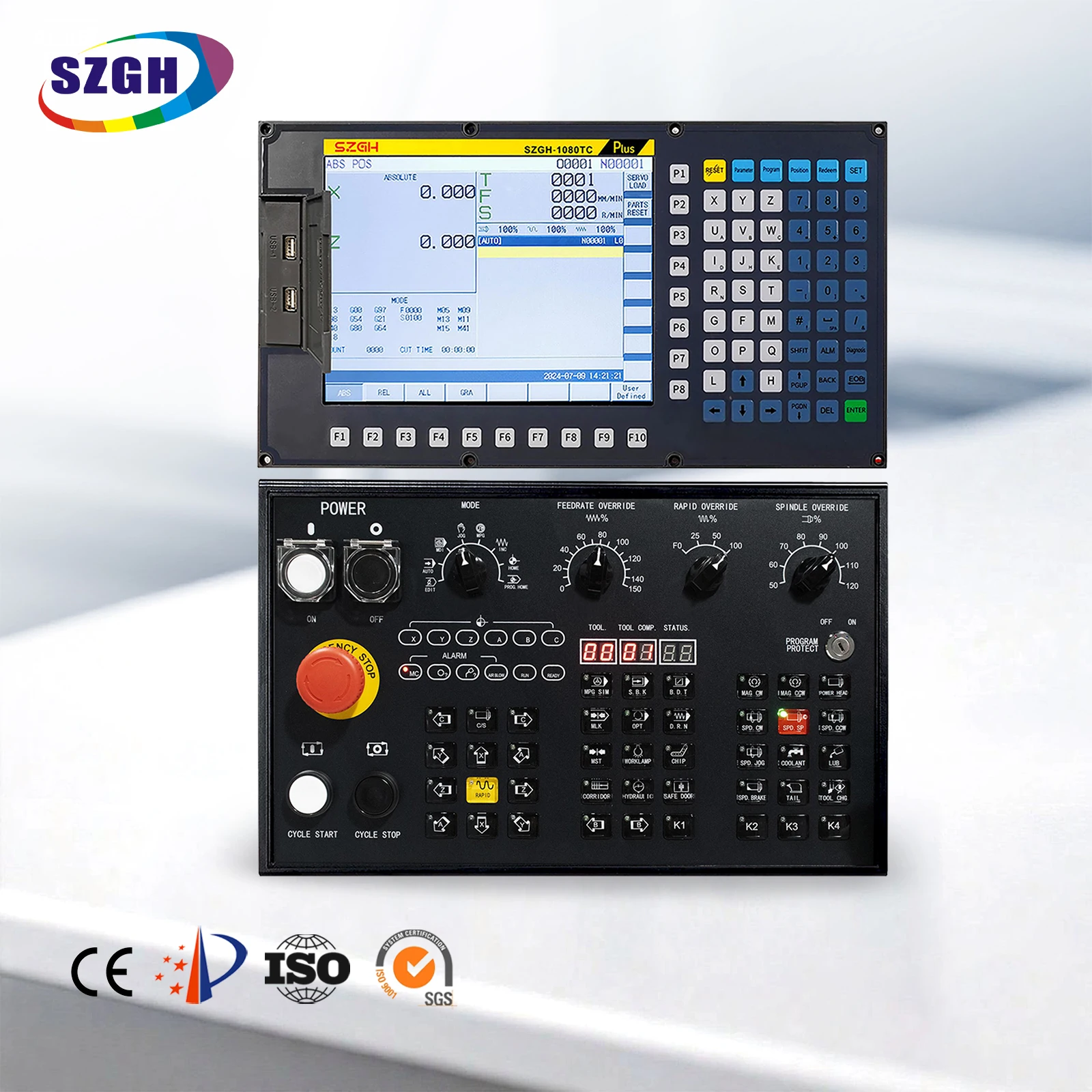 

Factory Price Szgh High Quality 2 Axis SZGH-1080TC Cnc Lathe Machine Controller for Lathe and Turning Center Controller