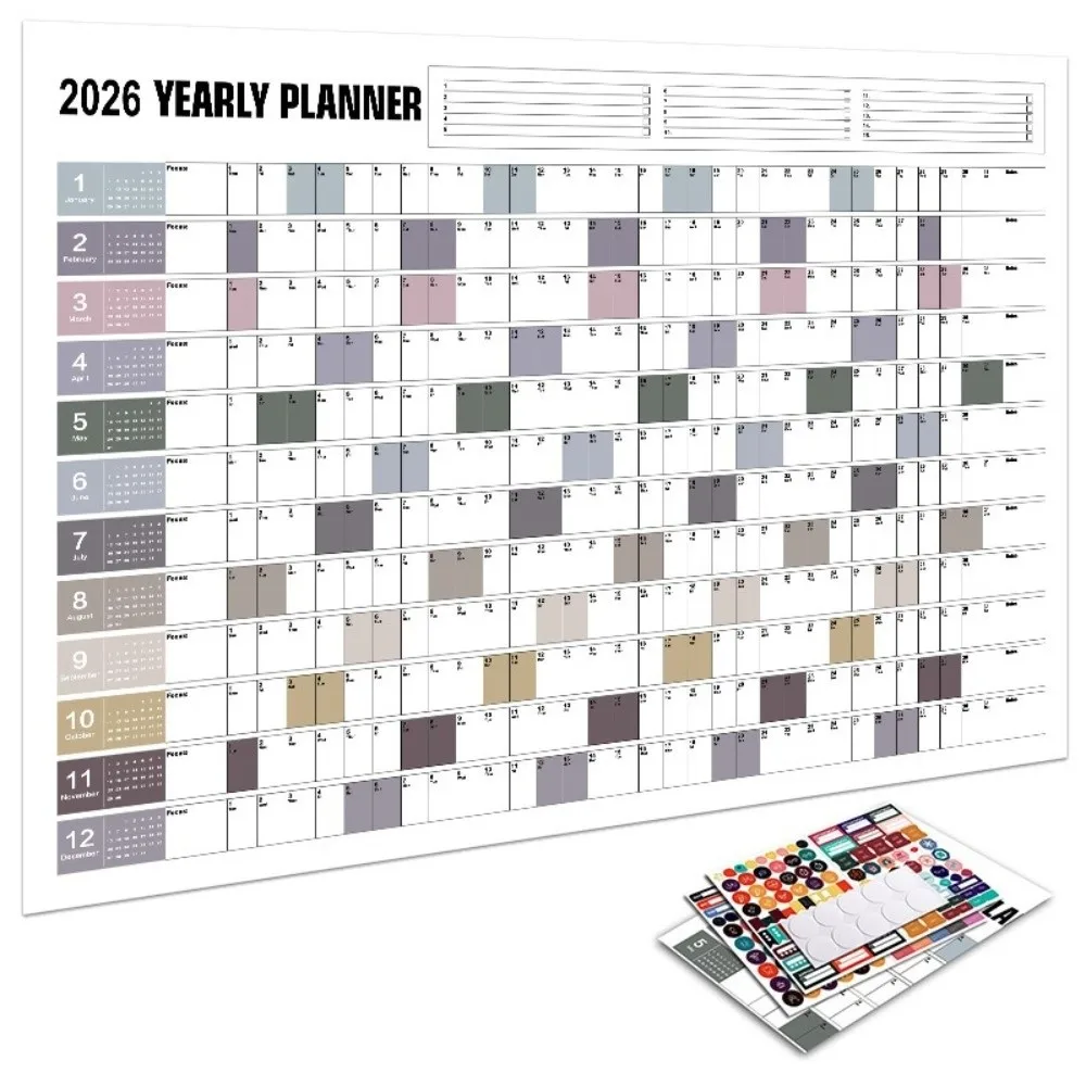 Calendario 2025, calendario de pared 2025-2026 de enero de 2025 a junio