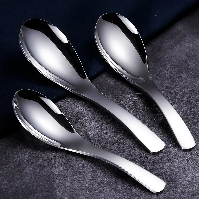 5pcs 304 Stainless Steel Spoons Dinner Spoon Spoons Thickened Coffee Spoon Dessert Spoon Kitchen Tableware Set