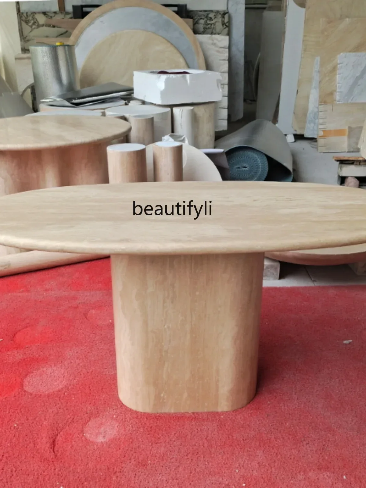 182Cave Stone Dining Table Rectangular Cave Stone Long Table Natural Quiet Style Dining Room TableQ