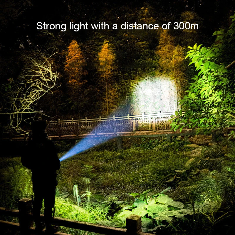 Powerful LED Flashlight 100000 Lumen Tactical Flashlights Rechargeable USB 18650 Waterproof Zoom Fishing Hunting LED Torch