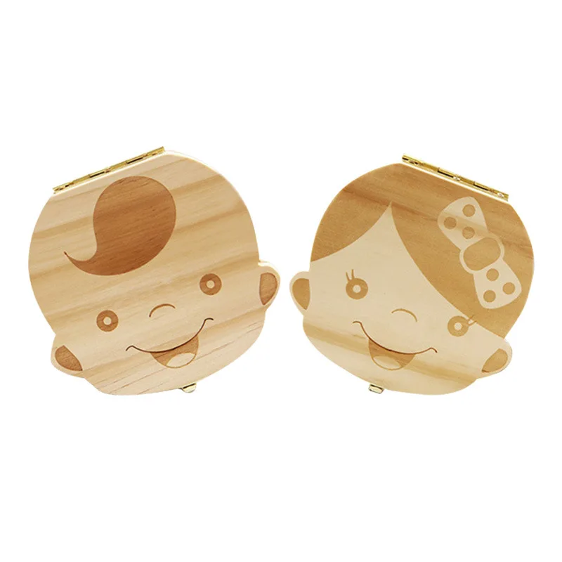 Wooden men and women baby teething box teeth lanugo umbilical cord collection box baby teething storage box souvenir box