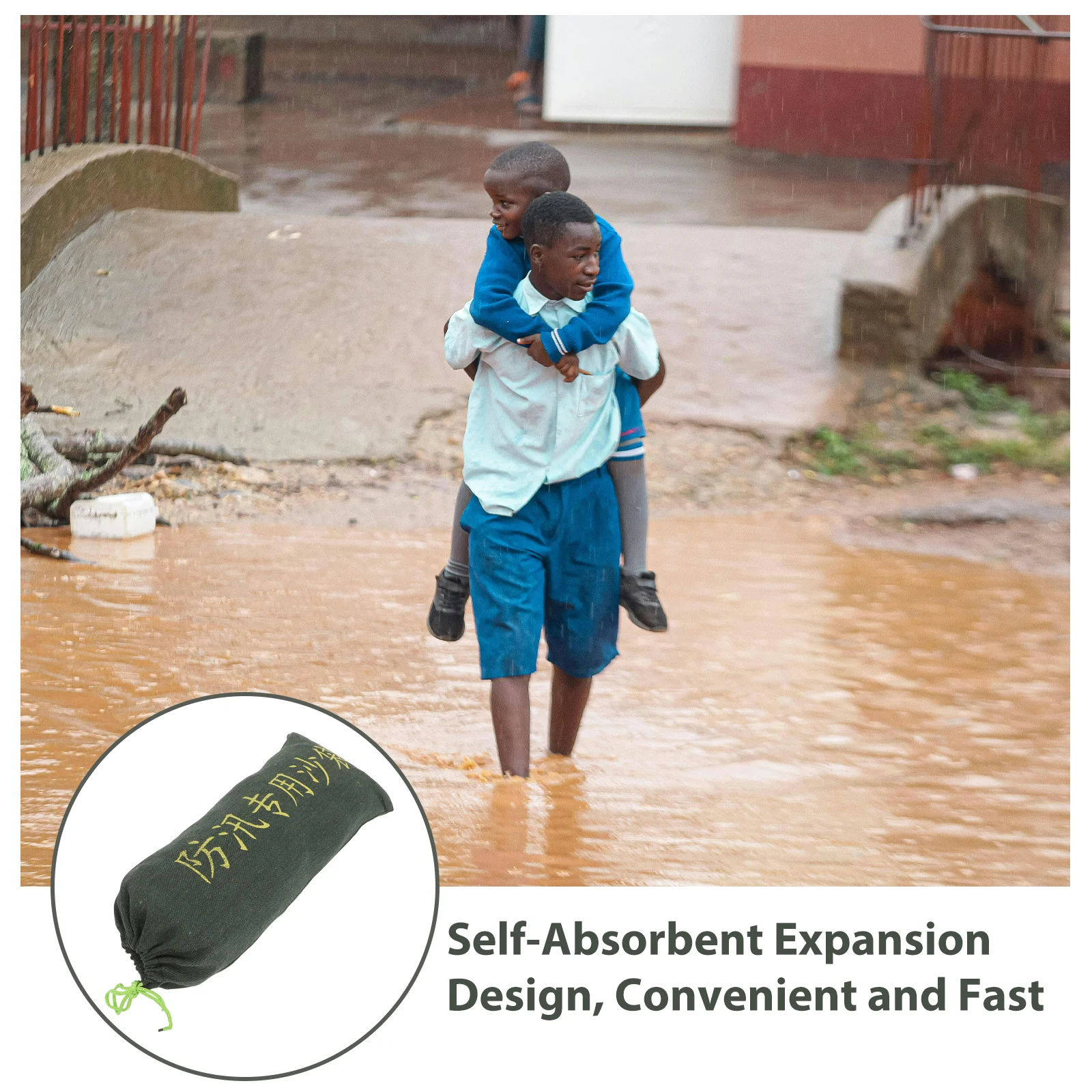 2Pcs Reusable Flood Barrier 25x50cm Durable Canvas Sand Bags for Emergency Flood Control Flooding Control Baffle