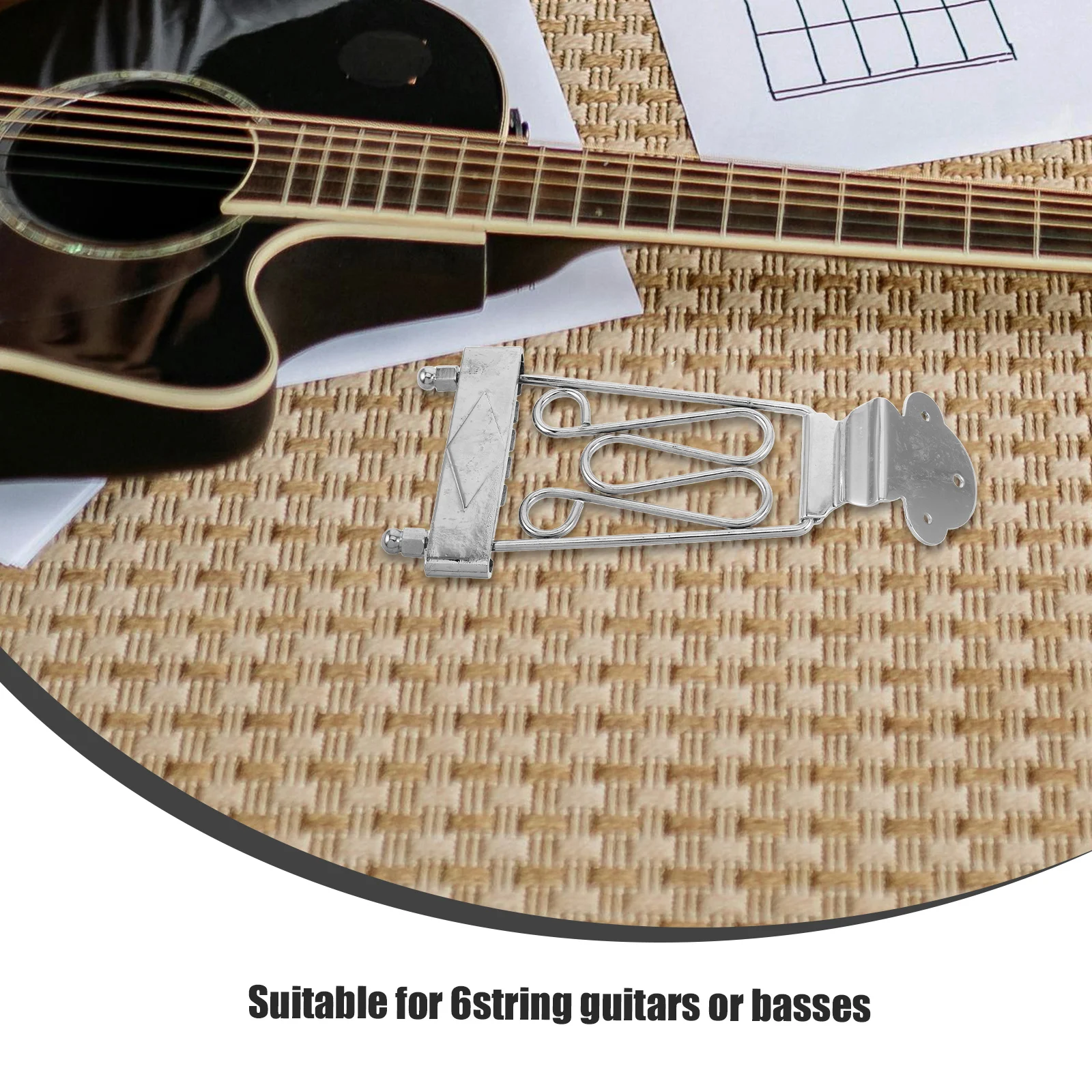 

Silver Tailpiece for 6-String Jazz Electric Guitar Replacement Durable Stylish Lightweight Jazz Music Accessory