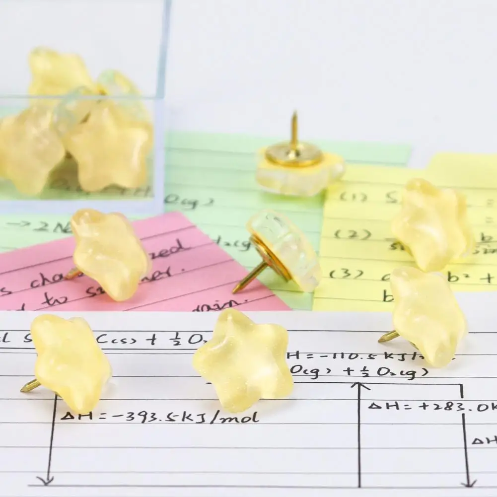 Декоративные канцелярские кнопки с блестящими звездами, блестящие кнопки со звездами, набор с коробкой для хранения, декоративный большой палец для бюллетень