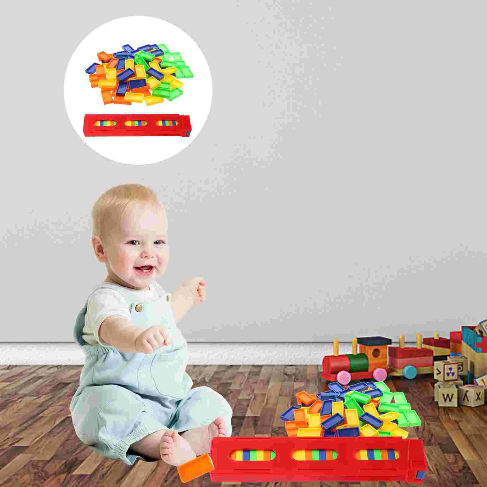 

5 Bags Dominoes Toys for Toddlers Building Blocks Early Education Train Interesting Children Plastic Kids Plaything Racing