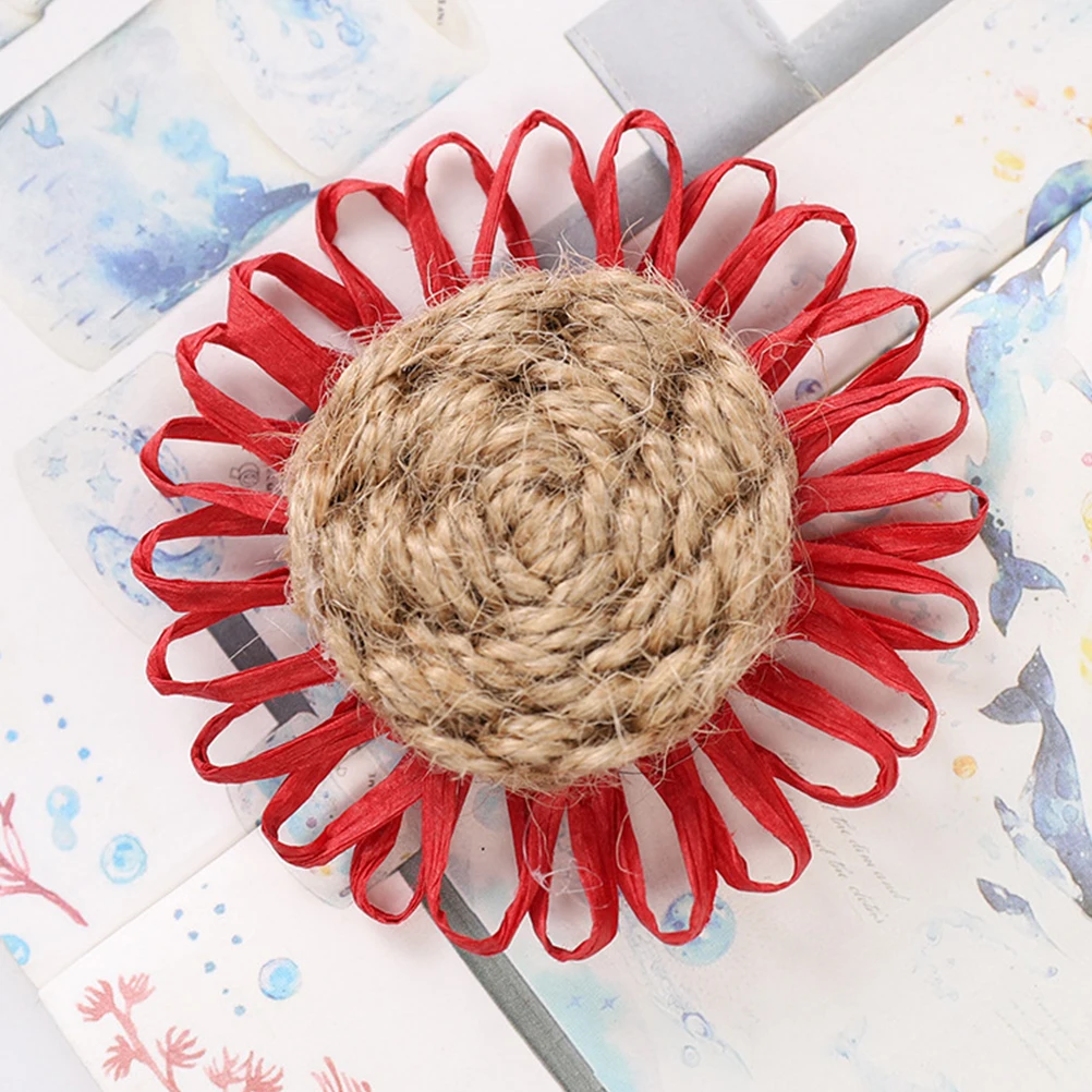 

7Pcs Hemp Rope Flower DIY Handmade Daisy Rustic Christmas Decor Beautiful Exquisite Home Decoration Accessories
