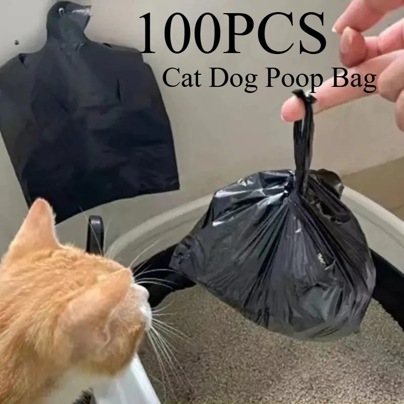 100PCS Dog Poop Bag Disposable Mini Plastic Trash Desktop Small Trash Bags Outdoor Home Clean Pets Supplies