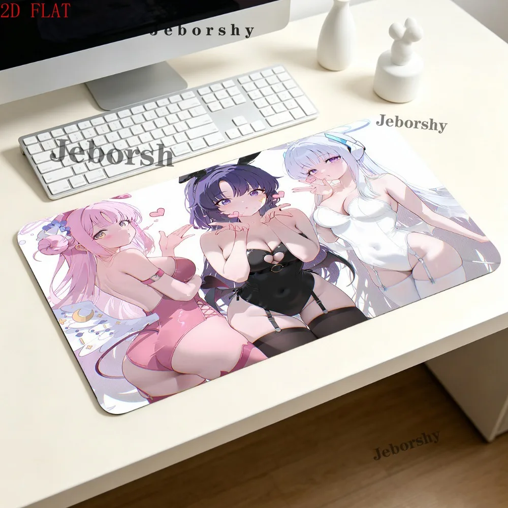 2026 New BlueArchive Shirasu NoaLarge Gaming MousePad XXL HD Anime Print Non Slip Rubber Desk Mat For PCE-Sport Gamer Decor Gift