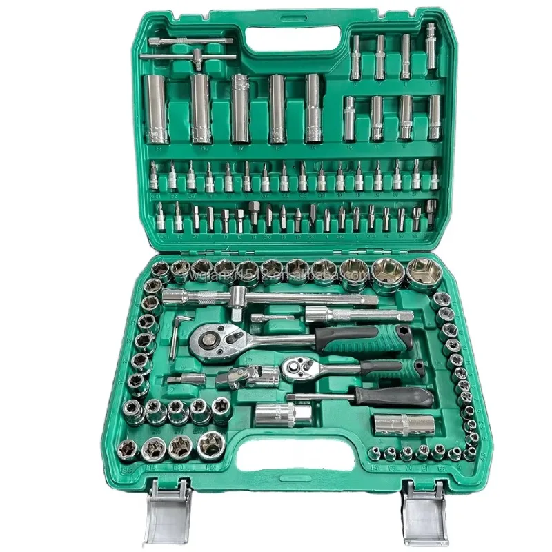 

SXLL 108Pcs Mechanical Toolkit Ratchet Wrench Sleeve Set Hard Case Metric 1/4 1/2 Driver Hand Power Supply Home Repair OEM
