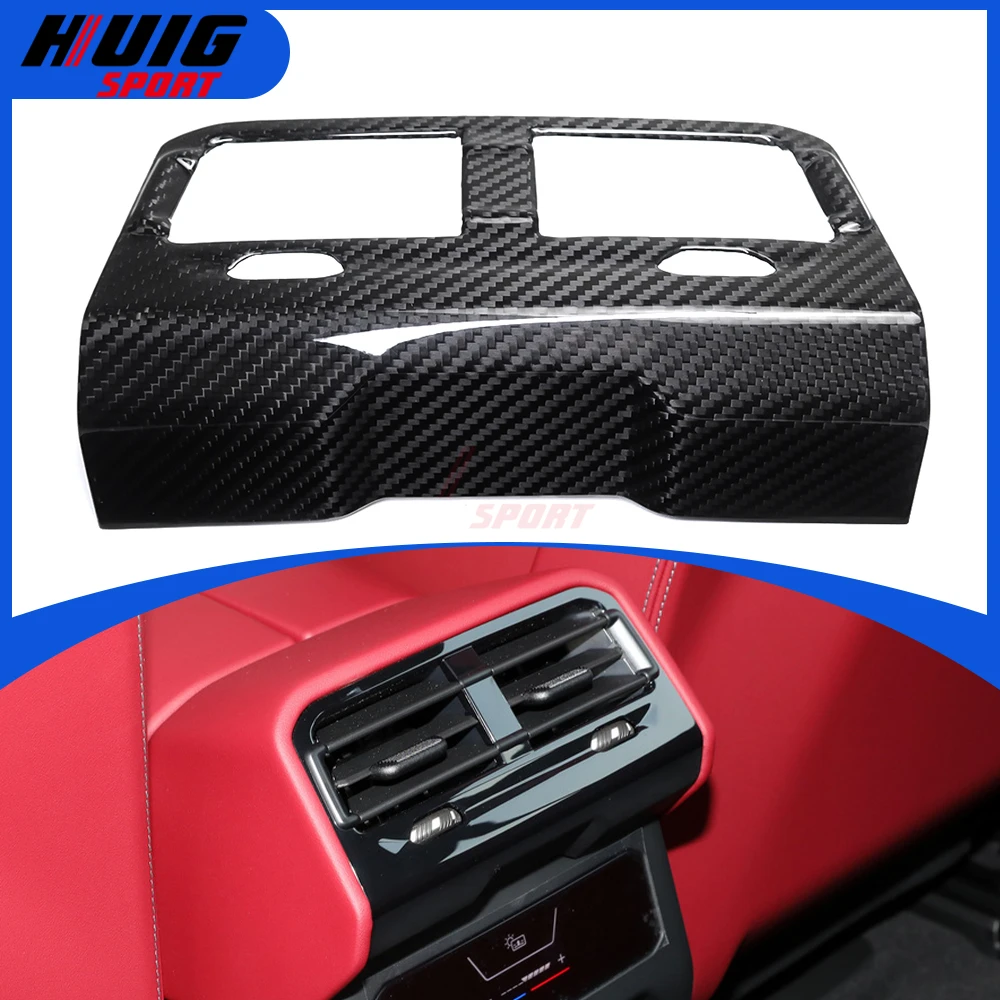 For BMW 5 Series i5 M60 G60 530 G68 530Li 2024 2025 Carbon Fiber Car Interior Rear Air Vent Outlet Panel Cover Trim Accessories