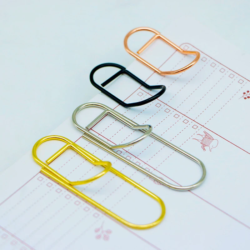 5Pcs Multifunctional Paper Clip Metal Pen Holder Notebook Accessories Portable Pencil Holder Office Stationery Student Supplies