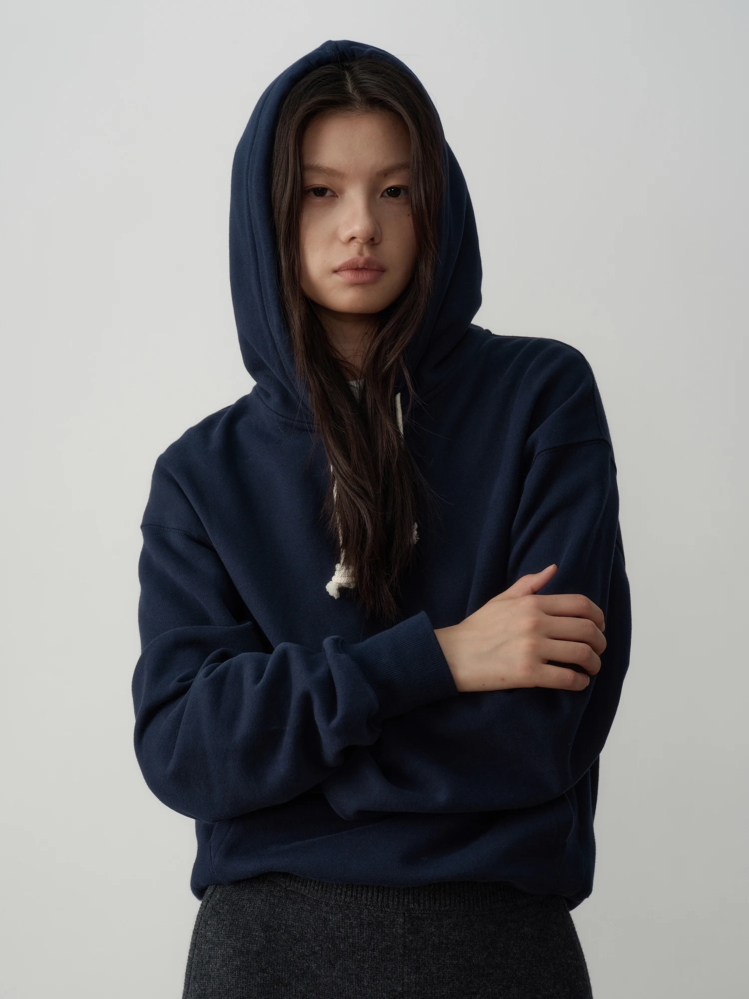 

Tfa Heavyweight Full Cotton Hoodie Dstring Design Sweatirt Ladies Stand Fit Long Sve Winter Faion Ladies Hoodie