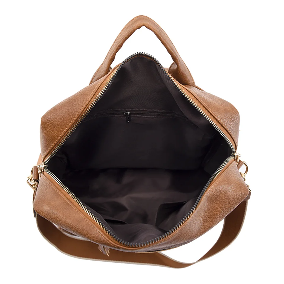 Sac à dos en cuir vintage pour femmes, sacs à fermeture éclair pour filles, sac à dos de voyage féminin, haute qualité, poitrine décontractée,