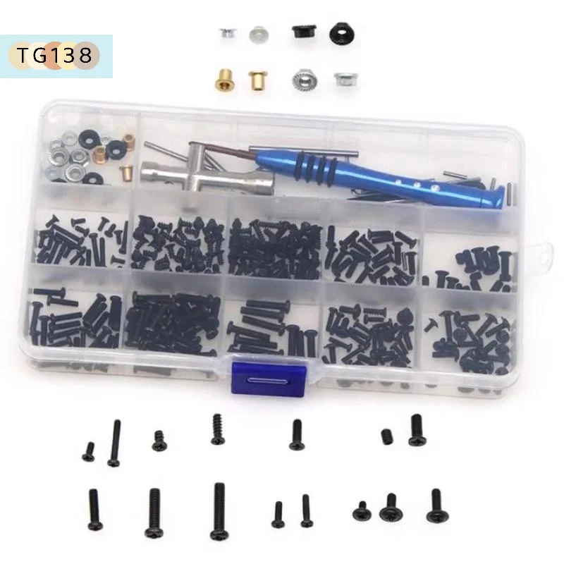 【New】1Set For WLtoys 144010 144001 144002 124016 124017 124018 124019 RC Car Parts Metal Upgrade Retrofit Screw Tool Box