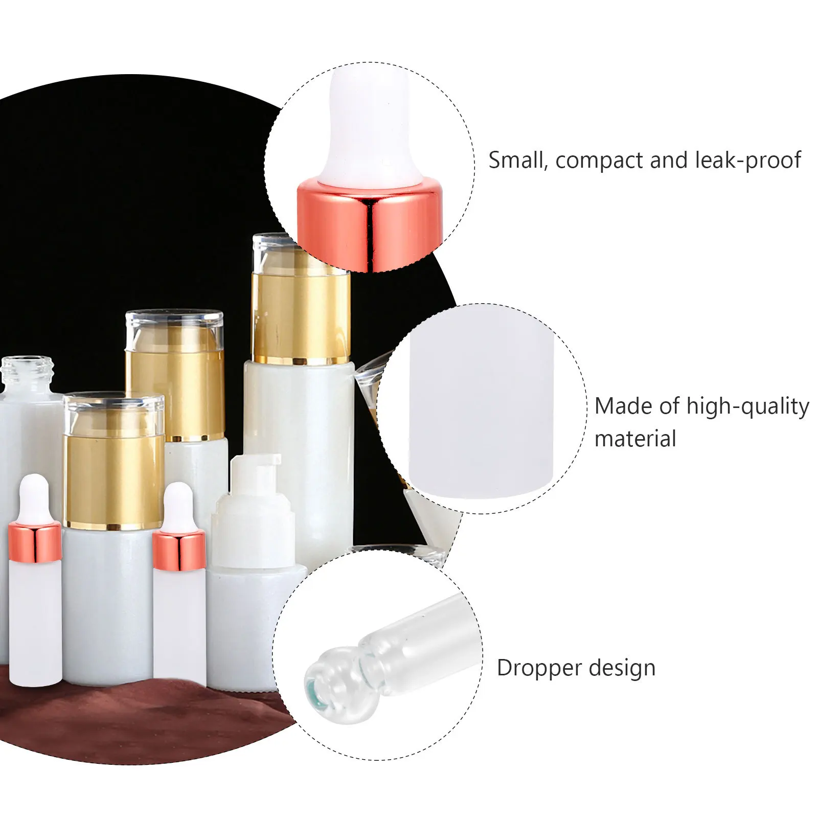 

15Pcs Refillable Glass Essential Oil Bottles Frosted Dropper Bottles Travel Makeup Subpackaging Essential Oil Bottle