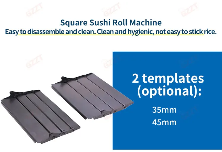 GZZT MSR Commercial Roll Sushi Maker California Roll Stainless Steel Sushi Machine Round/Square Sushi forming Machine Sushi Tool